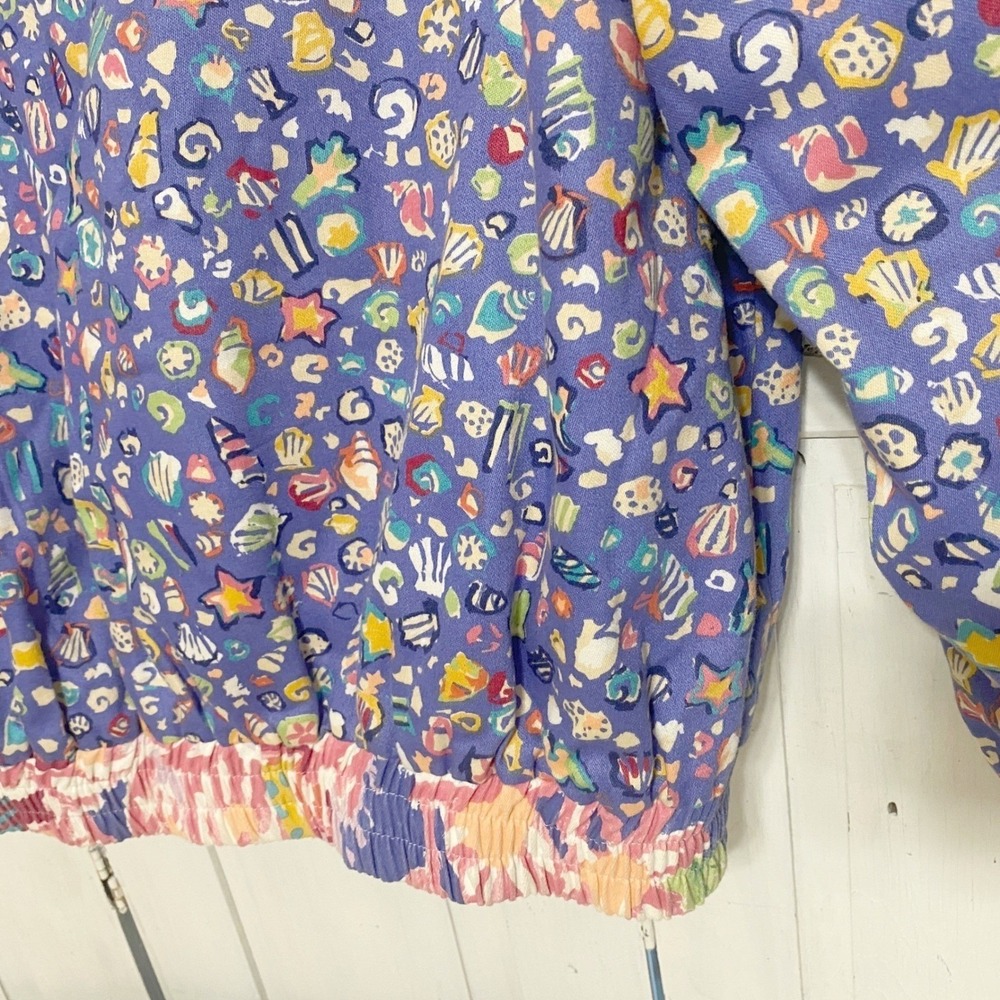 VTG 80s Reversible Bomber Jacket Ocean Themed Size Large Vibrant Rare EUC USA - Picture 3 of 15